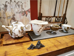 Ceramic Mountain Rock Tea Spoon Holder and Tea Board Decoration