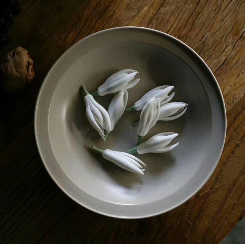 Ceramic Magnolia Flower Tea Figures