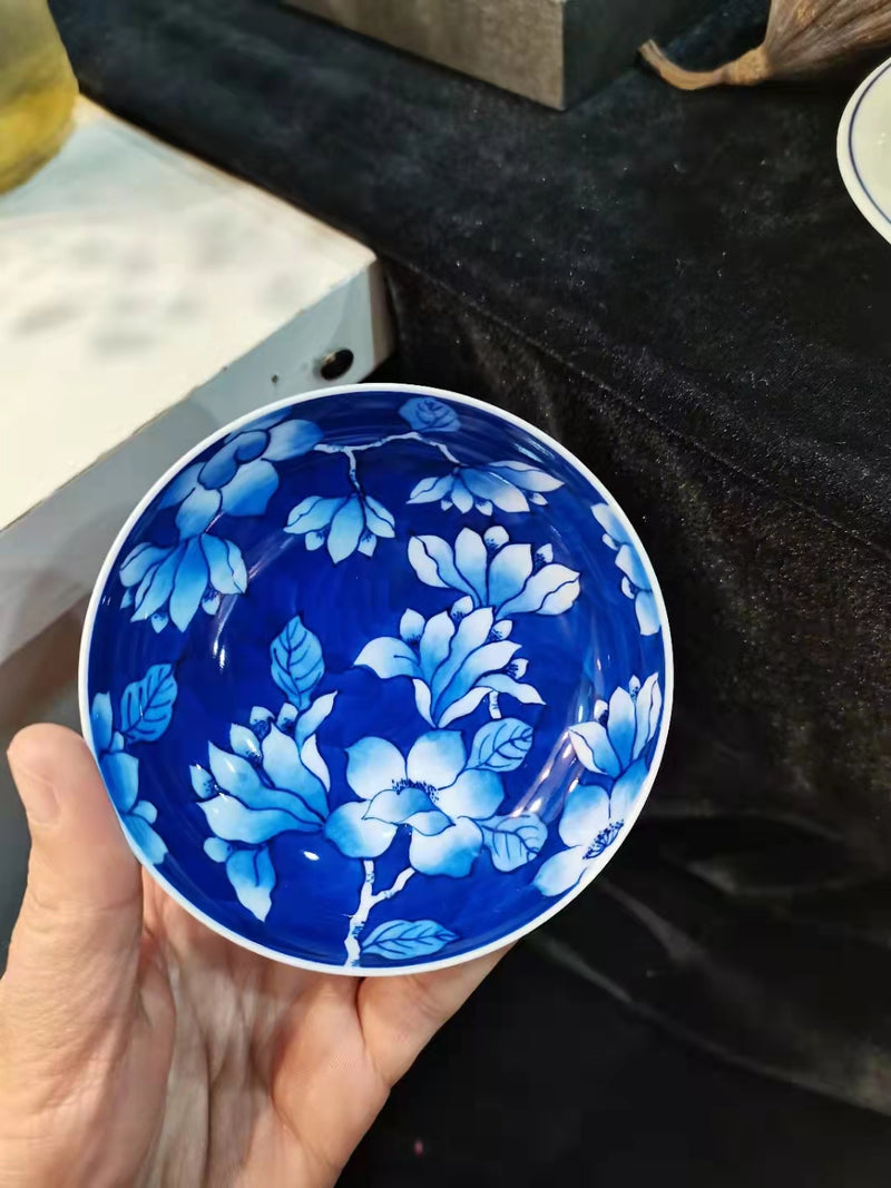 Magnolia Flower Full Painting Ocean Wave Zhong Gong Cup