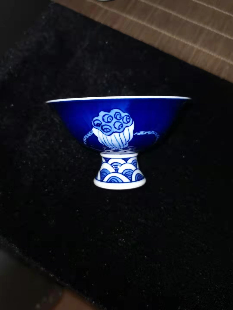 Lotus Full painting Ocean Wave Technique Zhong Gong Cup