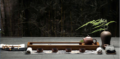 Medium Sized Heavy Bamboo and Stone Tea Board