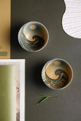 Wedged Clay Wave and Moon Personal Cup