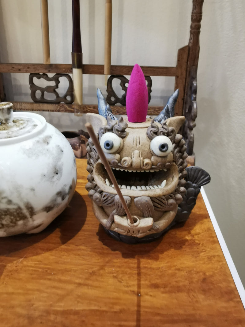 Dragon fish tea figure and incense burnner