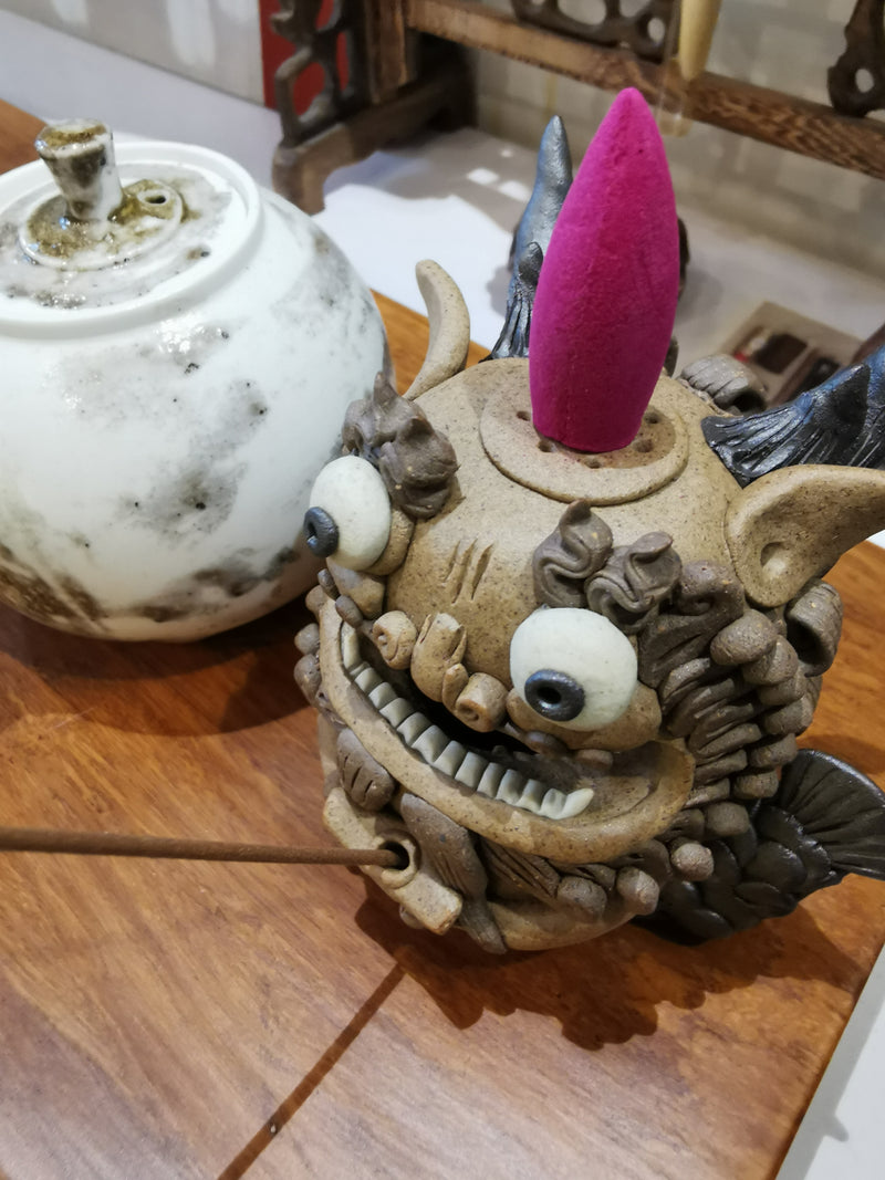 Dragon fish tea figure and incense burnner