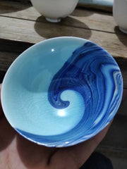 Wedged Thin Clay Blue Wave Personal Cup