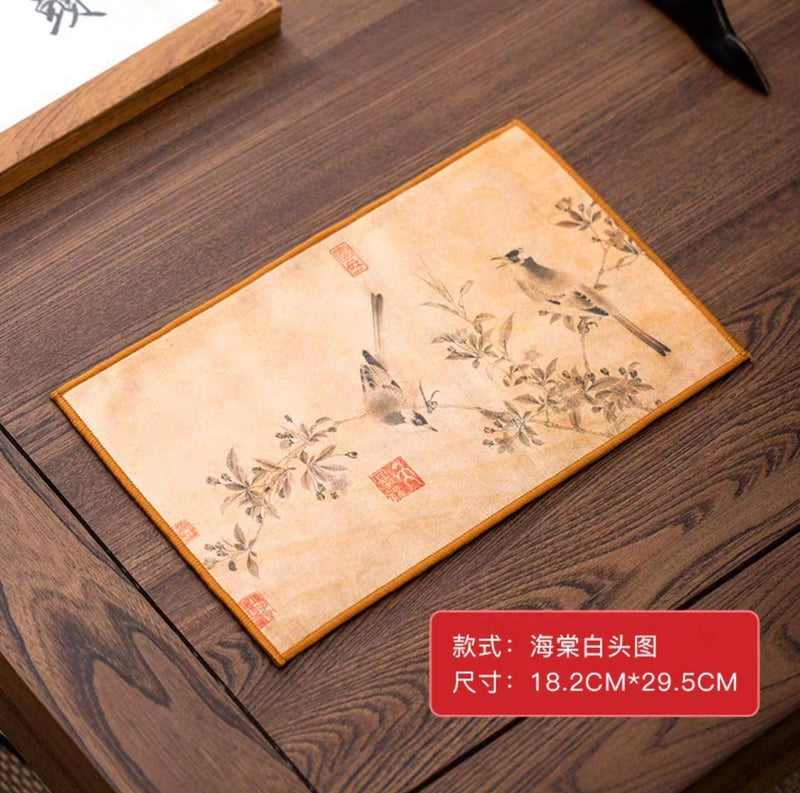 Chinese Famous Painting Tea Cloth