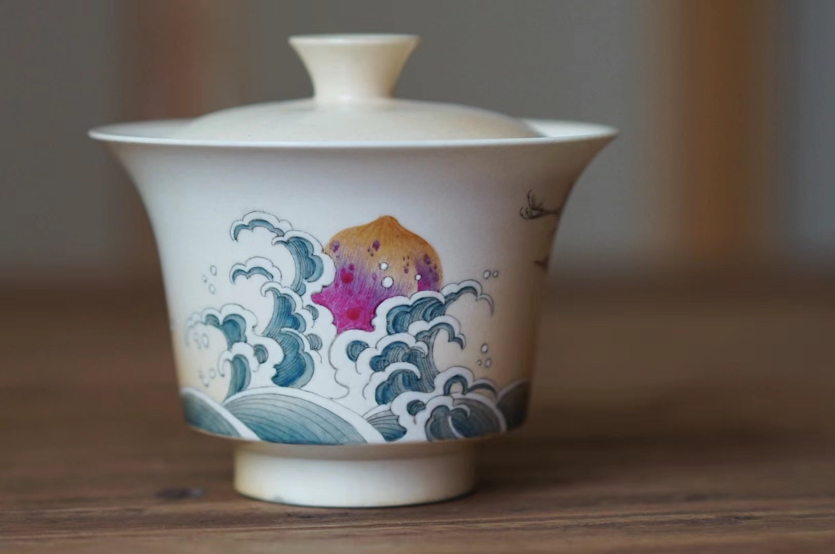 Chinese Crane Ceramic Gaiwan