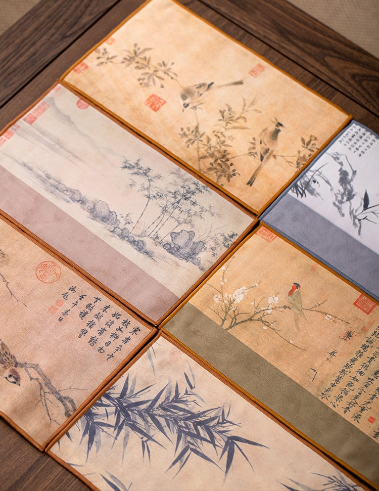 Chinese Famous Painting Tea Cloth